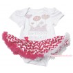 White Baby Bodysuit Hot Pink White Chevron Pettiskirt & Sparkle Rhinestone Birthday Princess Print JS4388